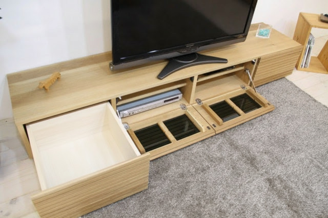 サイズオーダー可能 天然木・無垢材使用のシンプル家具シリーズ 風雅 テレビボード ホワイトオーク