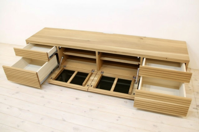 サイズオーダー可能 天然木・無垢材使用のシンプル家具シリーズ 風雅 テレビボード ホワイトオーク