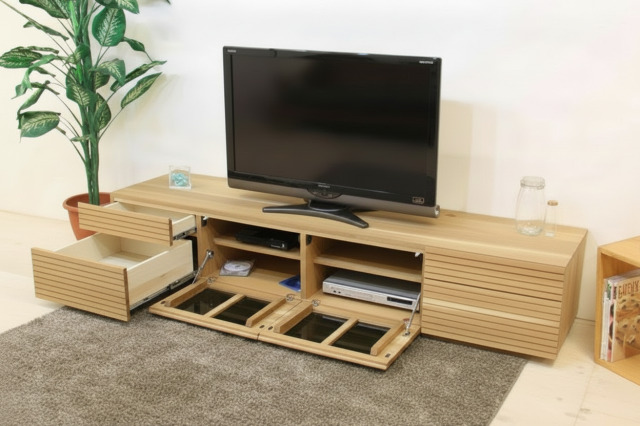 サイズオーダー可能 天然木・無垢材使用のシンプル家具シリーズ 風雅 テレビボード ホワイトオーク