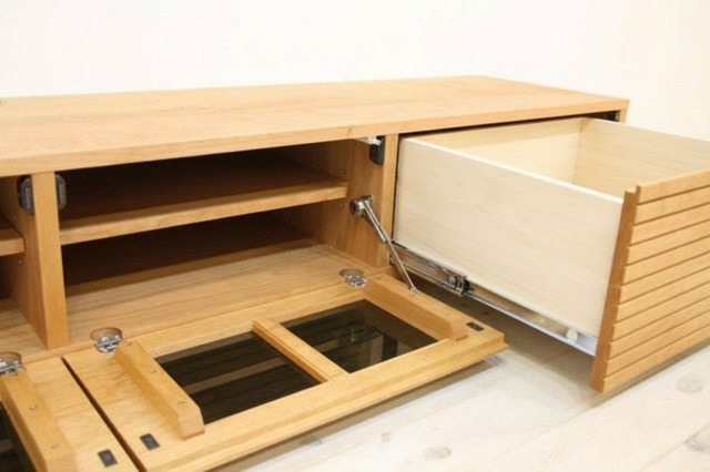 サイズオーダー可能 天然木・無垢材使用のシンプル家具シリーズ 風雅 テレビボード ブラックチェリー