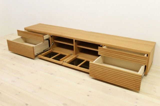 サイズオーダー可能 天然木・無垢材使用のシンプル家具シリーズ 風雅 テレビボード ブラックチェリー