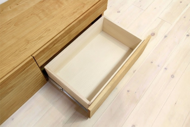 サイズオーダー可能 天然木・無垢材使用のシンプル家具シリーズ 風雅 テレビボード ブラックチェリー