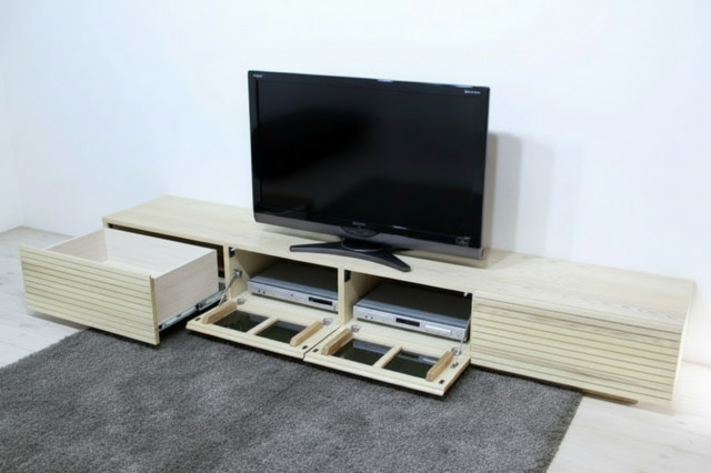 サイズオーダー可能 天然木・無垢材使用のシンプル家具シリーズ 風雅 テレビボード ホワイトアッシュ
