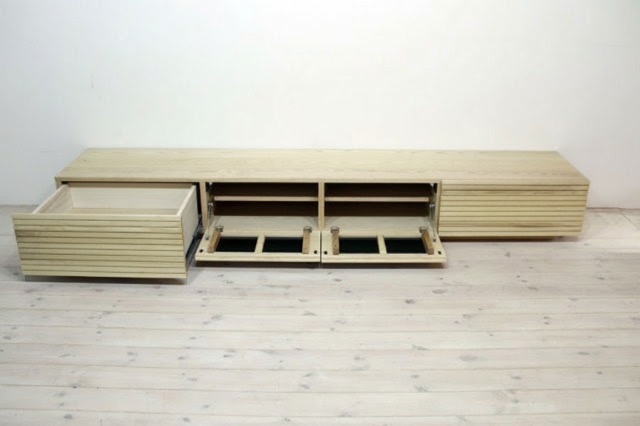 サイズオーダー可能 天然木・無垢材使用のシンプル家具シリーズ 風雅 テレビボード ホワイトアッシュ