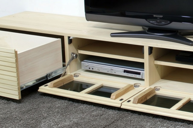 サイズオーダー可能 天然木・無垢材使用のシンプル家具シリーズ 風雅 テレビボード ホワイトアッシュ