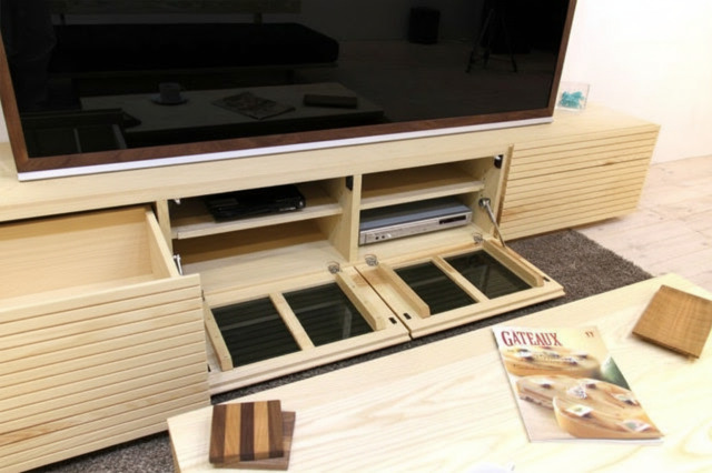 サイズオーダー可能 天然木・無垢材使用のシンプル家具シリーズ 風雅 テレビボード ホワイトアッシュ
