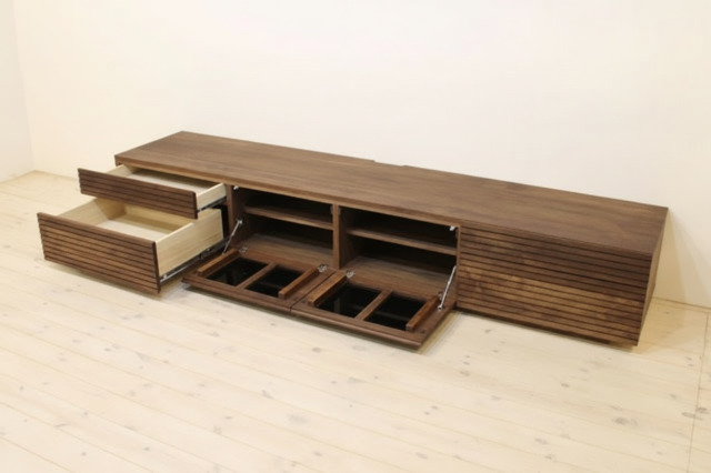 サイズオーダー可能 天然木・無垢材使用のシンプル家具シリーズ 風雅 テレビボード ウォールナット ウォルナット