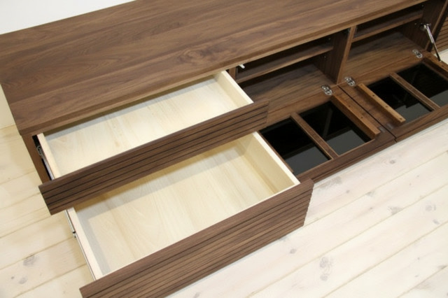 サイズオーダー可能 天然木・無垢材使用のシンプル家具シリーズ 風雅 テレビボード ウォールナット ウォルナット