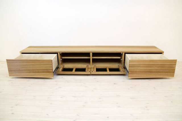 サイズオーダー可能 天然木・無垢材使用のシンプル家具シリーズ 風雅 テレビボード ホワイトオーク