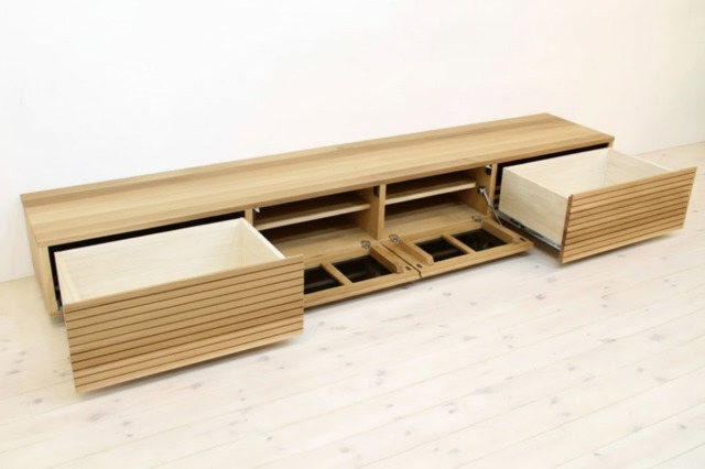 サイズオーダー可能 天然木・無垢材使用のシンプル家具シリーズ 風雅 テレビボード ホワイトオーク
