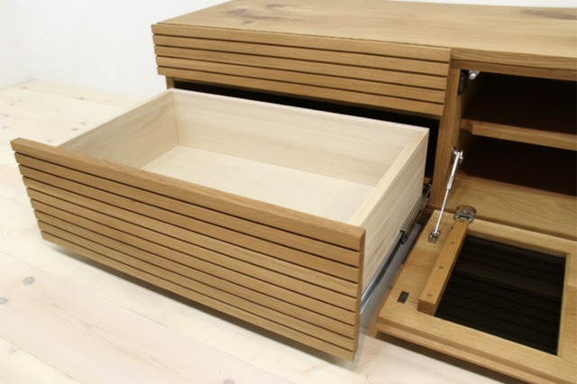 サイズオーダー可能 天然木・無垢材使用のシンプル家具シリーズ 風雅 テレビボード ホワイトオーク