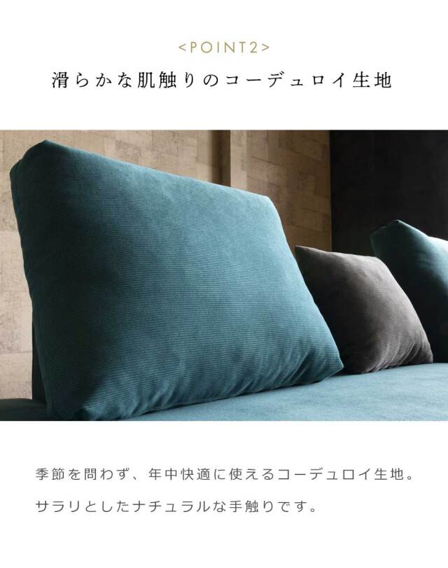 2Pソファ ?(クッション大x1、クッション小x1 付属)