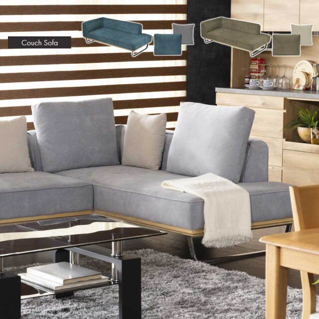 カウチソファ ?(クッション大x2、クッション小x1 付属)