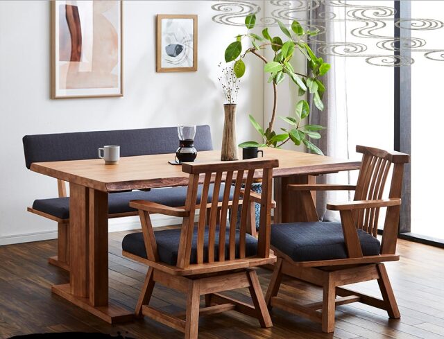 ダイニング3点セット　（180テーブル+160ベンチ+160背付ベンチ）