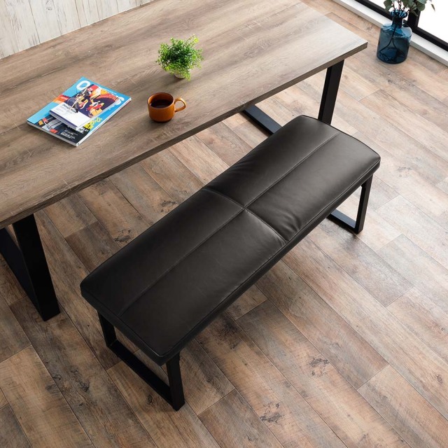 ダイニングベンチ　張地：マットグレー