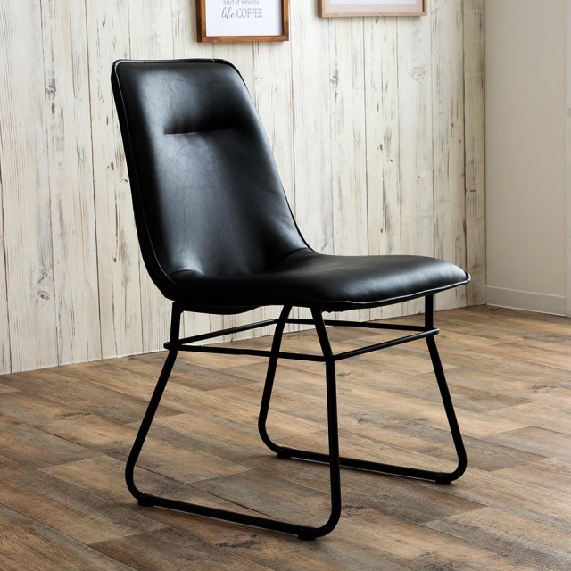 ダイニングチェア　張地：マットグレー　2脚セット　（カラー：マットグレー / ブラック）