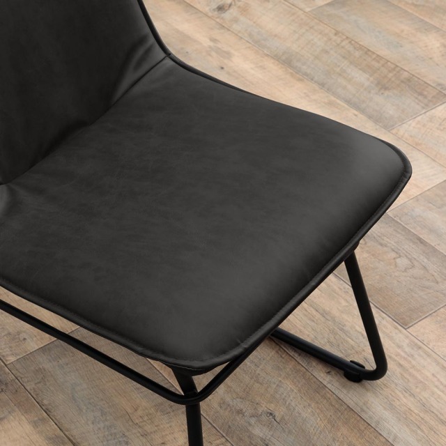 ダイニングチェア　張地：マットグレー　2脚セット　（カラー：マットグレー / ブラック）