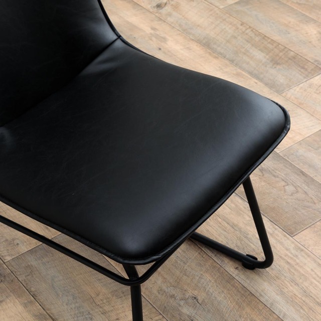 ダイニングチェア　張地：マットグレー　2脚セット　（カラー：マットグレー / ブラック）