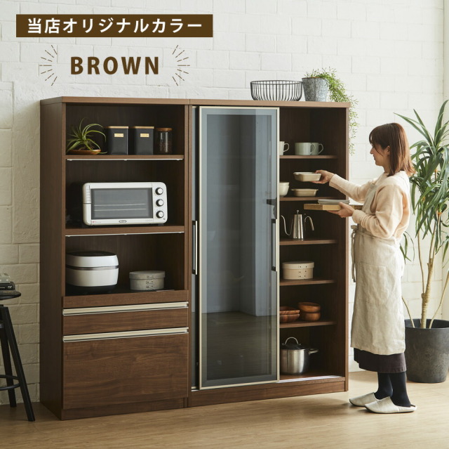 食器棚　ダイニング2点セット　（70レンジボード＆100ダイニングボード）