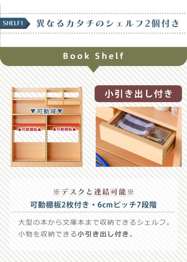 システムベッド　分割可能　4点セット（ベッド + デスク + 書棚2個）