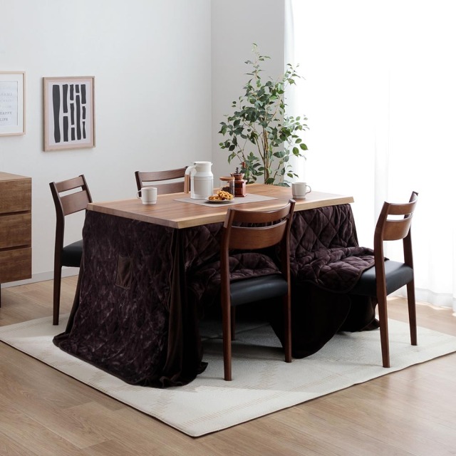 コタツテーブル　電動昇降120テーブル　（選べる：布団無し・布団有り）