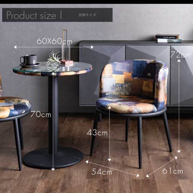 カフェテーブルセット　60Φテーブル　3点セット