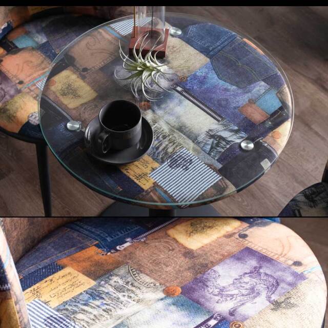 カフェテーブルセット　60Φテーブル　3点セット