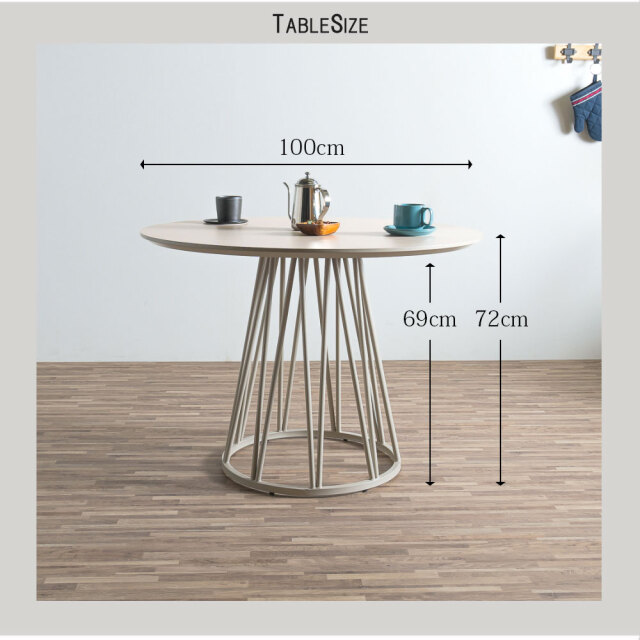 ダイニングセット　100テーブル　5点セット　（チェア：回転無）