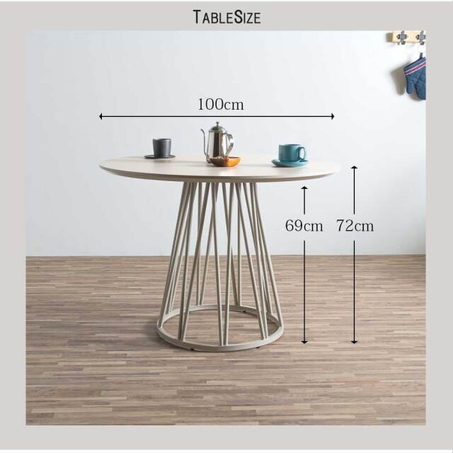 ダイニングセット　100テーブル　5点セット　（チェア：回転付）