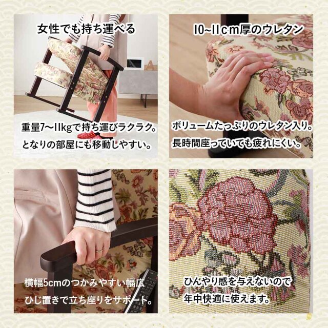 座卓セット　丸座卓テーブル　（座椅子）（選べる天板サイズ：100 / 126テーブル）