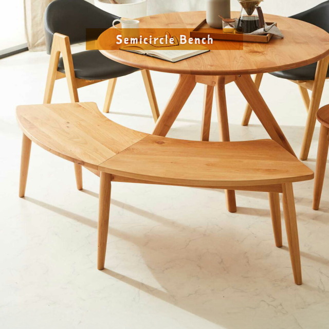 ダイニングベンチ　140半円ベンチ　ナチュラル