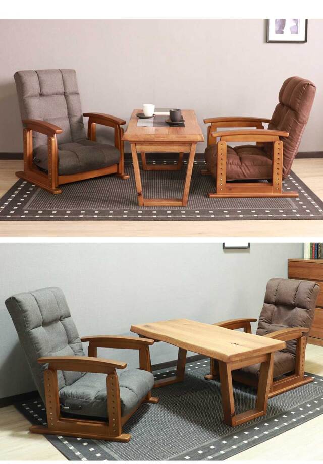 座椅子　木肘高座椅子