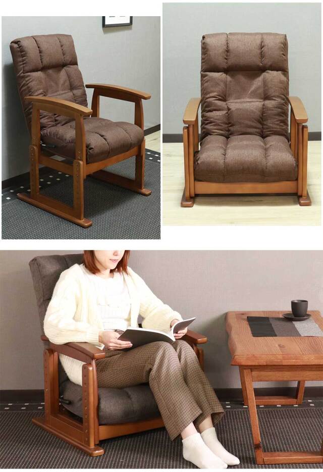 座椅子　木肘高座椅子