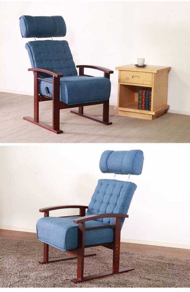 座椅子　木肘高座椅子