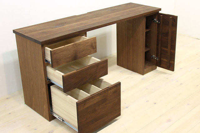 天然木・無垢材使用のユニット式デスクシリーズ システムデスク