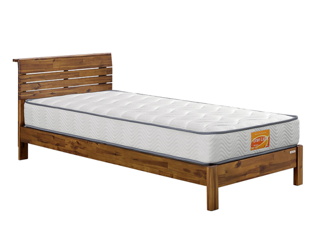 Tasiaコンセント付ベッド　アカシア　脚タイプ　シングルの写真