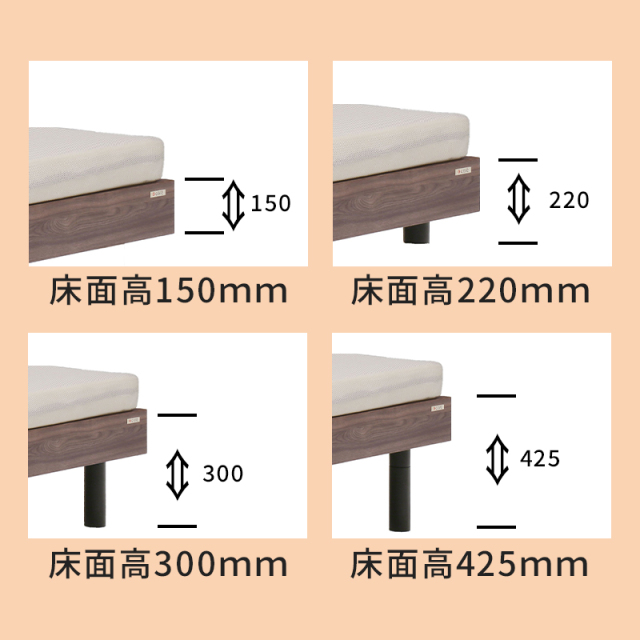 床面高さは4段階調整可能