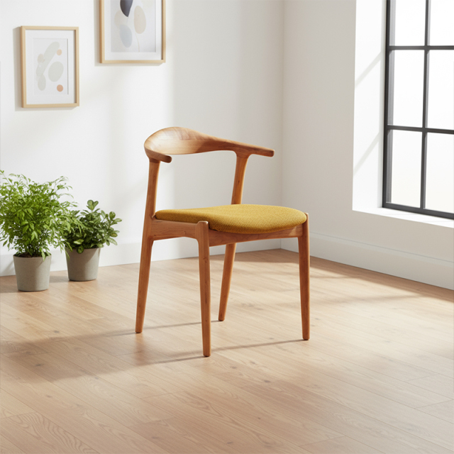 50％オフ!! 【ほぼ新品】【現品限り】円／MADOKA 天然木・無垢使用の木製チェア-ブラックチェリー