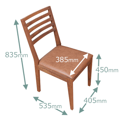 天然木・無垢のチェア 凪 サイズ
