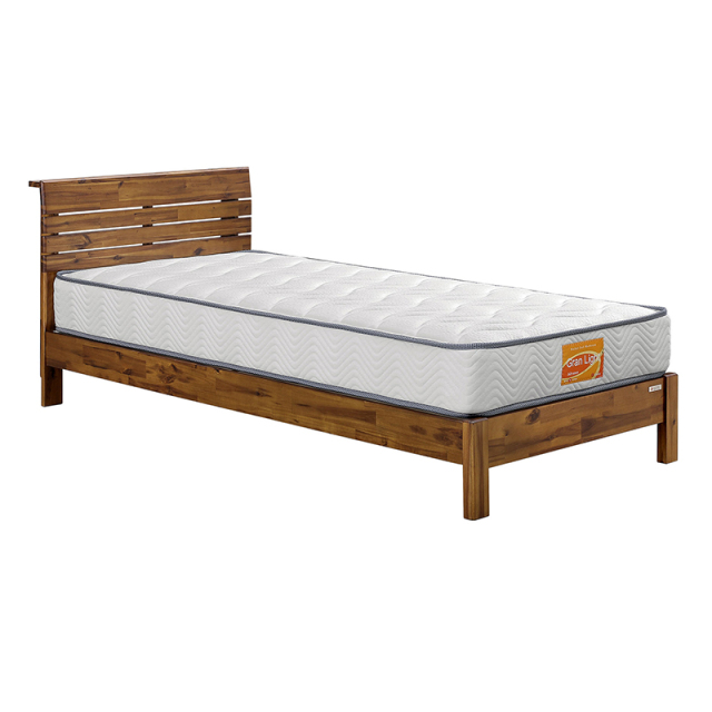 タシア　コンセント付ベッド　アカシア材　脚タイプの写真