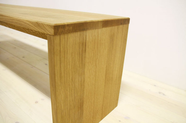 天然木・無垢のベンチ、長イス 凛ホワイトオーク タイプ2