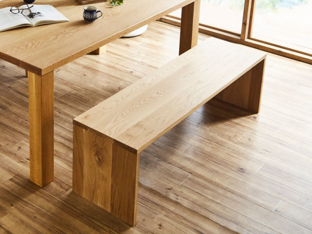 天然木・無垢のベンチ凛type2ホワイトオーク9