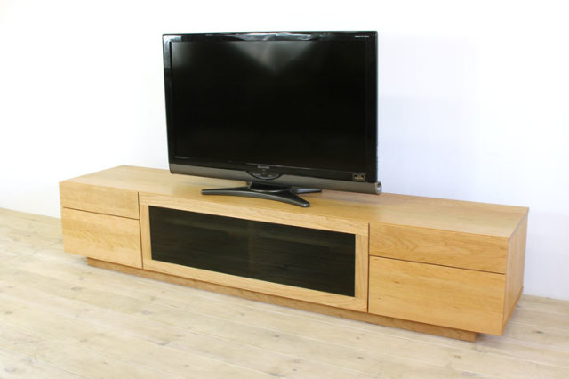 ブラックチェリー天然木ローボード 158cm サイズオーダー可】天然木、無垢材使用テレビボード 凛／RIN