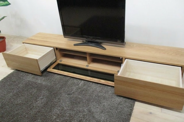 天然木・無垢材使用のシンプル家具シリーズ 凛 テレビボード ホワイトオーク