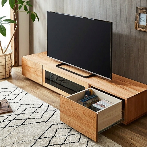 凛 ブラックチェリー無垢テレビボード 1800mm 4
