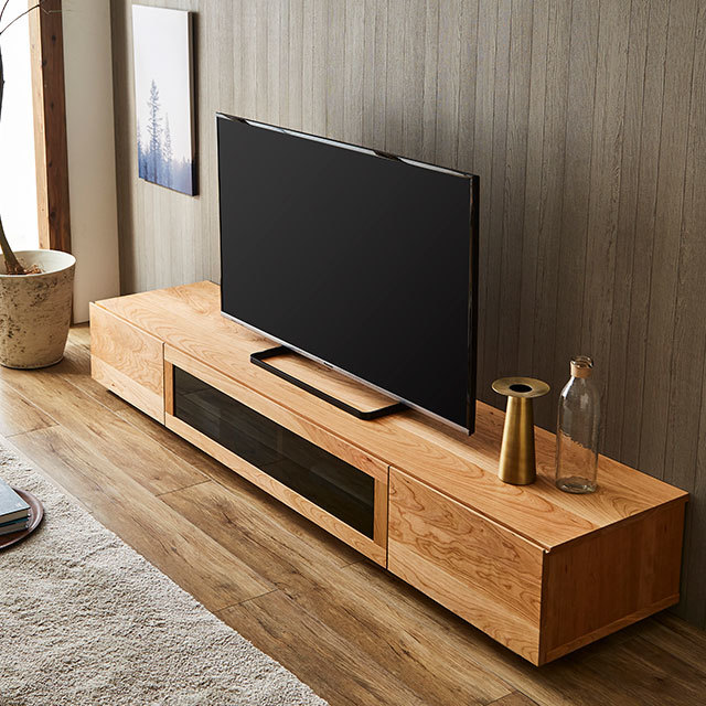 凛 ブラックチェリー無垢テレビボード 2000mm 3