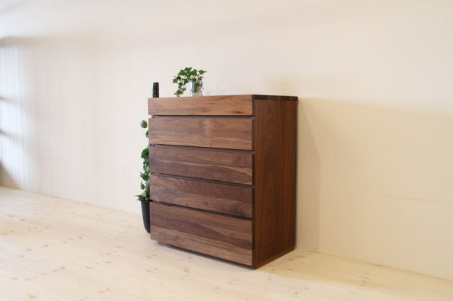 天然木・無垢材使用のシンプル家具シリーズ 彩美 チェスト ウォールナット