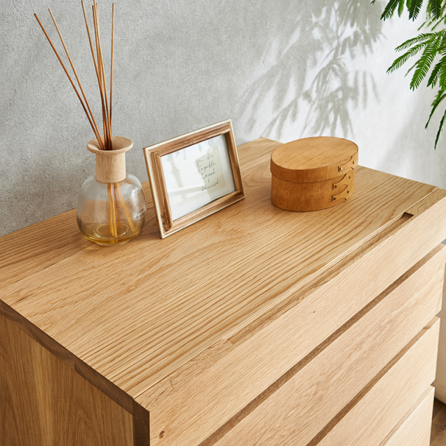 天然木・無垢材使用のシンプル家具シリーズ 彩美 チェスト ホワイトオーク