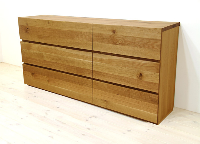 彩美 ローチェスト 1500 ホワイトオーク