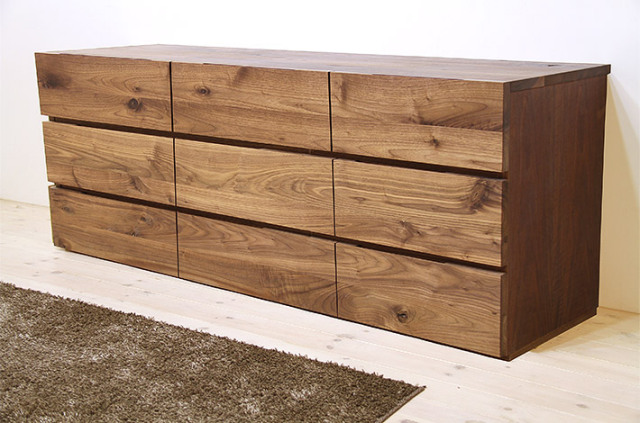 彩美 ローチェスト 1800 ウォールナット